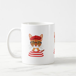 Taza De Café Moda Mug de gato parisino