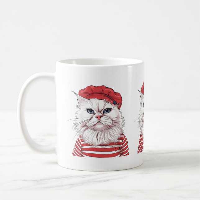 Taza De Café Moda Mug de gato parisino (Izquierda)