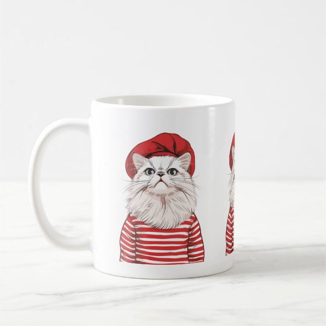 Taza De Café Moda Mug de gato parisino (Izquierda)