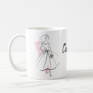 Taza De Café Moda Novia Pink Name mug
