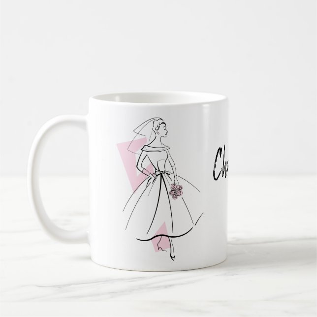 Taza De Café Moda Novia Pink Name mug (Izquierda)