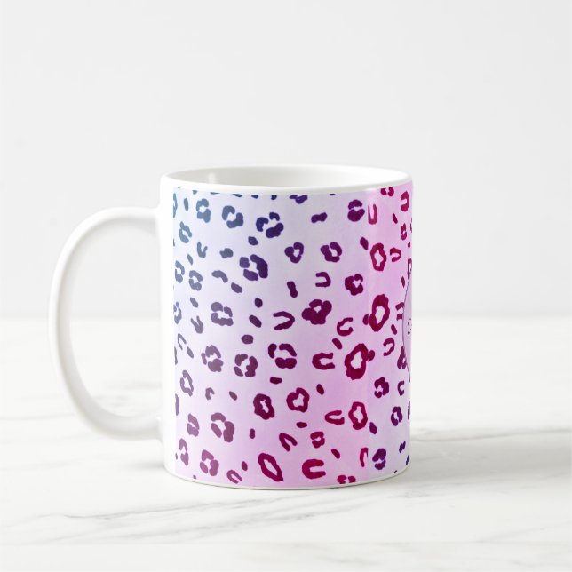 Taza De Café Moda personalizada diseño de leopardo púrpura tazó