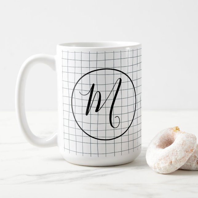 Taza De Café Moda personalizado Líneas de lápiz de gráficos chi (Con donut)