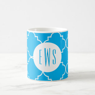 Taza De Café Moda Quatrefoil Monograma Mug