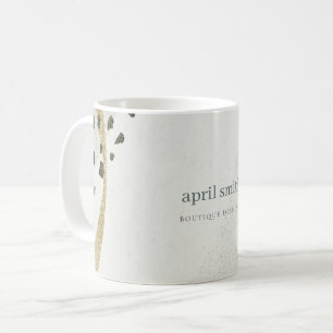 Taza De Café Moda Resumen Marfil Oro Textura de Piedra Gris Neg