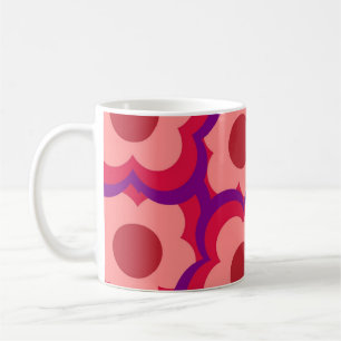 Taza De Café Moda Retro Negrita Red Purple Floral Funky Y2K