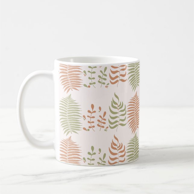 Taza De Café Moda Retro Terracotta Green deja vibrante Y2K (Izquierda)