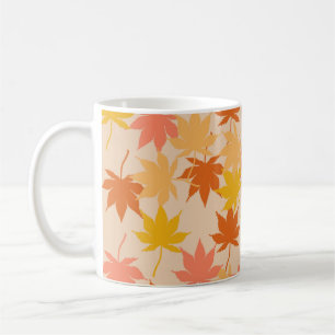 Taza De Café Moda retro Terracotta Naranja hojas de arce otoño