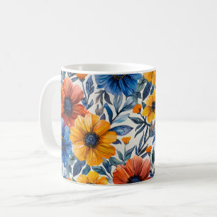 Taza De Café Moda rústica floral patrón retro
