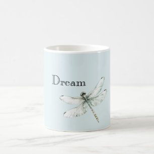 Taza De Café Moda sueño de la libélula azul