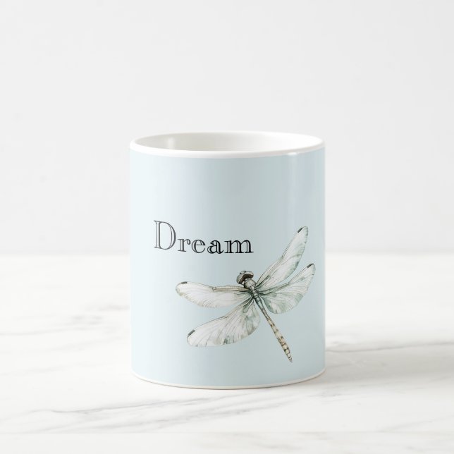 Taza De Café Moda sueño de la libélula azul (Centro)