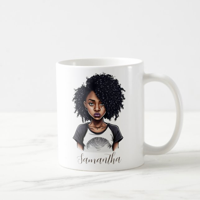 Taza De Café Moda y mujer africana clásica (Derecha)