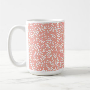 Taza De Café Modalidad floral simple de granjas en rosa