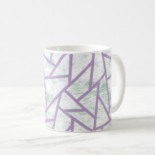 Taza De Café Modalidades de mosaico verde claro y lavanda