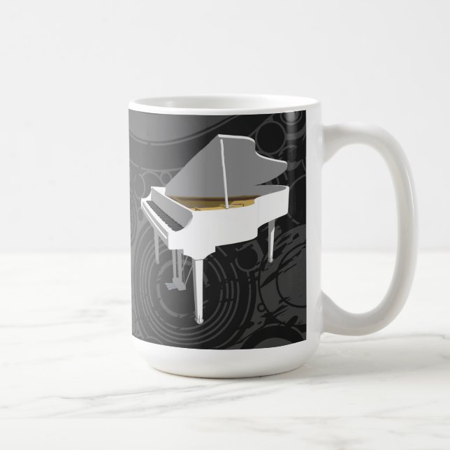 Taza De Café Modelo 3D: Gran piano blanco:Café Mug (Derecha)
