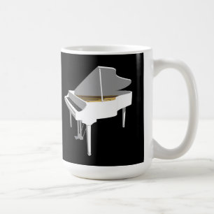 Taza De Café modelo 3D: Piano de cola blanco: