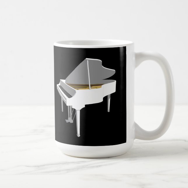 Taza De Café modelo 3D: Piano de cola blanco: (Derecha)