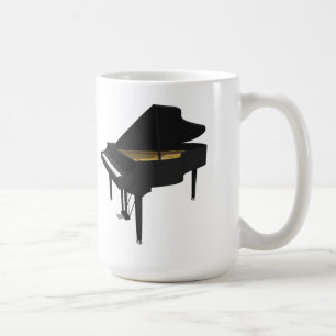 Taza De Café modelo 3D: Piano de cola negro: