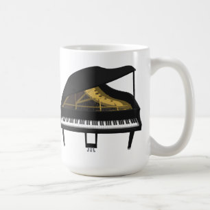 Taza De Café modelo 3D: Piano de cola negro: