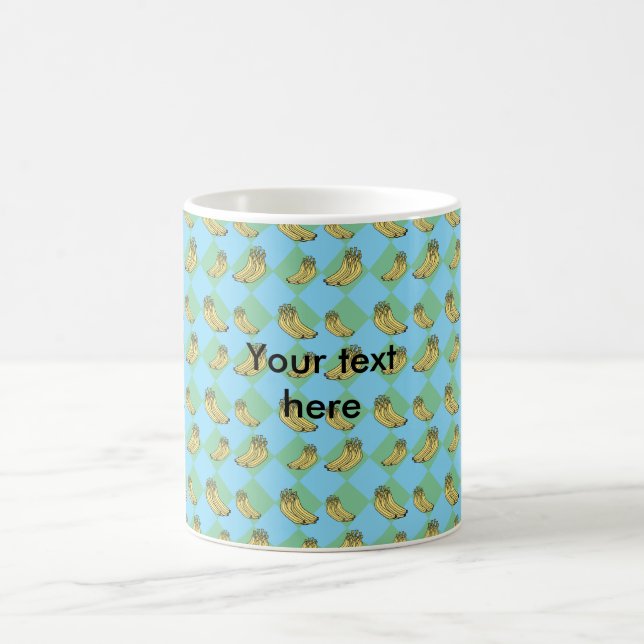 Taza De Café Modelo azul del plátano del argyle (Centro)