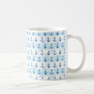 Taza De Café Modelo azul en colores pastel del ancla