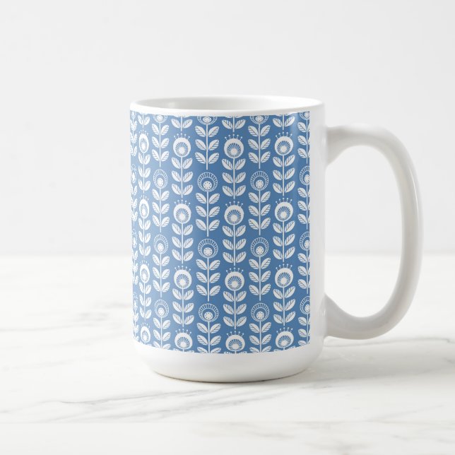 Taza De Café Modelo azul escandinavo retro (Derecha)