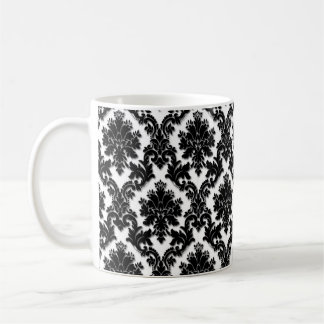 Taza De Café Modelo blanco y negro hermoso del damasco