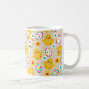 Taza De Café Modelo colorido de los huevos y de los polluelos
