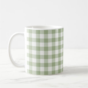 Taza De Café Modelo comprobado guinga de la verde salvia y del