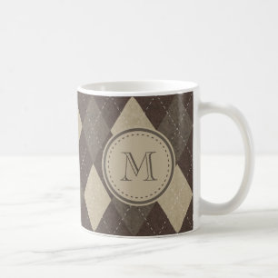 Taza De Café Modelo de Chocca Brown Argyle de la moca con el