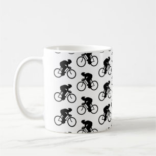 Taza De Café Modelo de la bicicleta en blanco y negro.