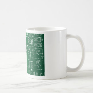 Taza De Café Modelo de la pizarra de la física