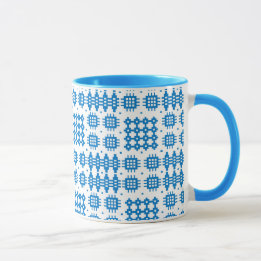 Taza de café: Modelo de la tapicería Galés, azul