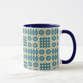 Taza de café: Modelo de la tapicería Galés, marina