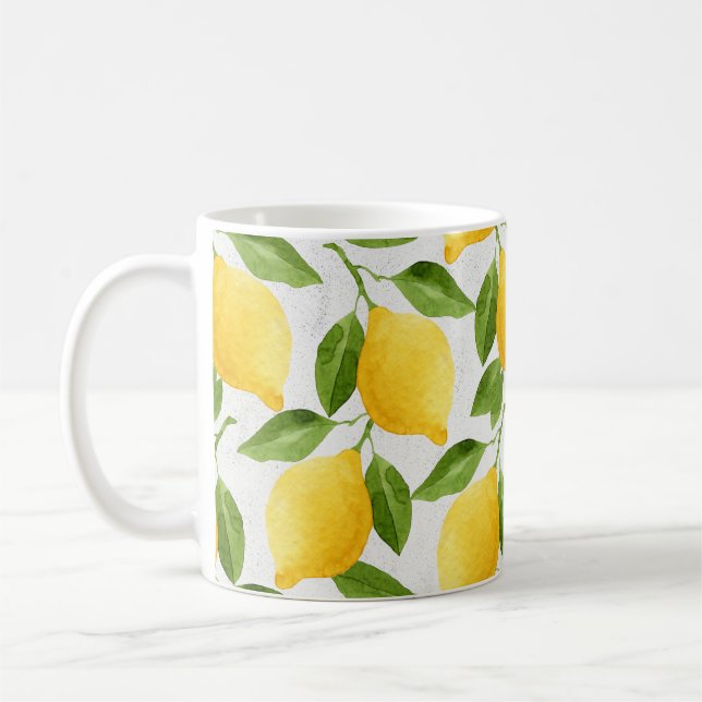 Taza De Café Modelo de los limones de la acuarela (Izquierda)