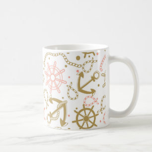 Taza De Café Modelo de oro del ancla