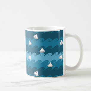 Taza De Café Modelo de papel de los barcos