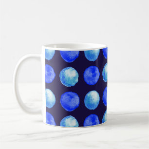 Taza De Café Modelo de puntos azul de la acuarela del invierno