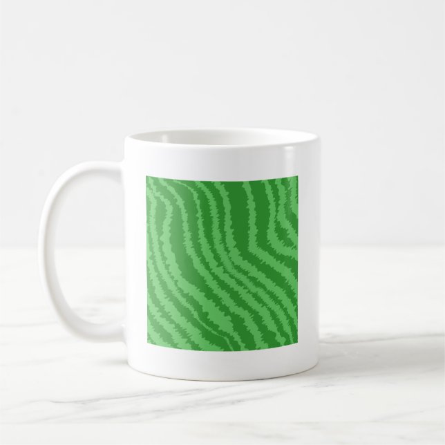 Taza De Café Modelo de rayas verdes onduladas (Izquierda)