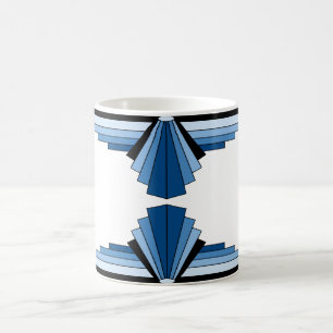 Taza De Café Modelo del art déco en azules