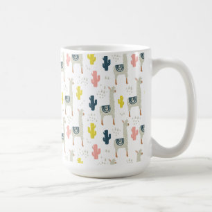 Taza De Café Modelo del cactus y de las llamas