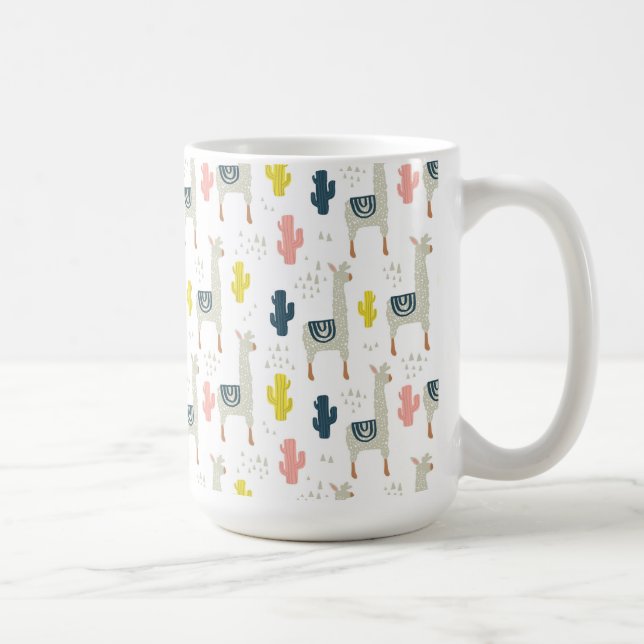 Taza De Café Modelo del cactus y de las llamas (Derecha)