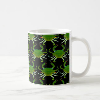 Taza De Café Modelo del cangrejo azul en negro