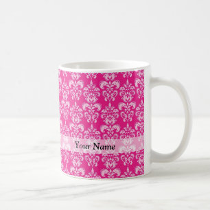 Taza De Café Modelo del damasco de las rosas fuertes