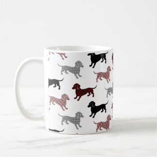 Taza De Café Modelo del día de fiesta de los Dachshunds del