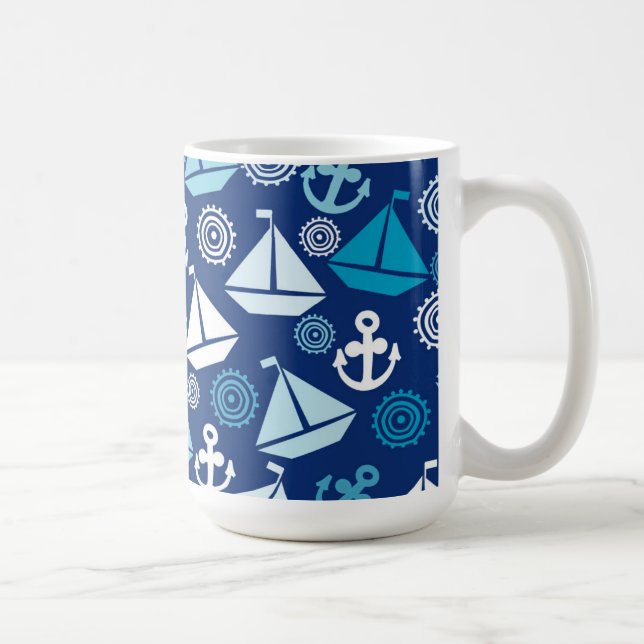 Taza De Café Modelo del dibujo animado con los veleros (Derecha)