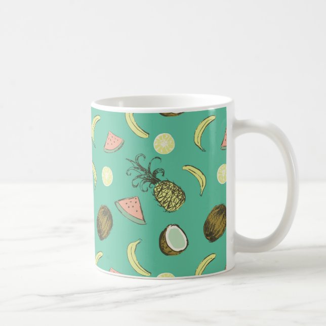 Taza De Café Modelo del Doodle de la fruta tropical (Derecha)