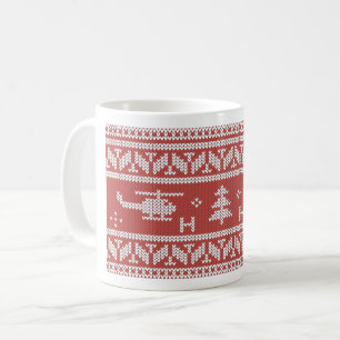 Taza De Café Modelo del navidad de la aviación del helicópter