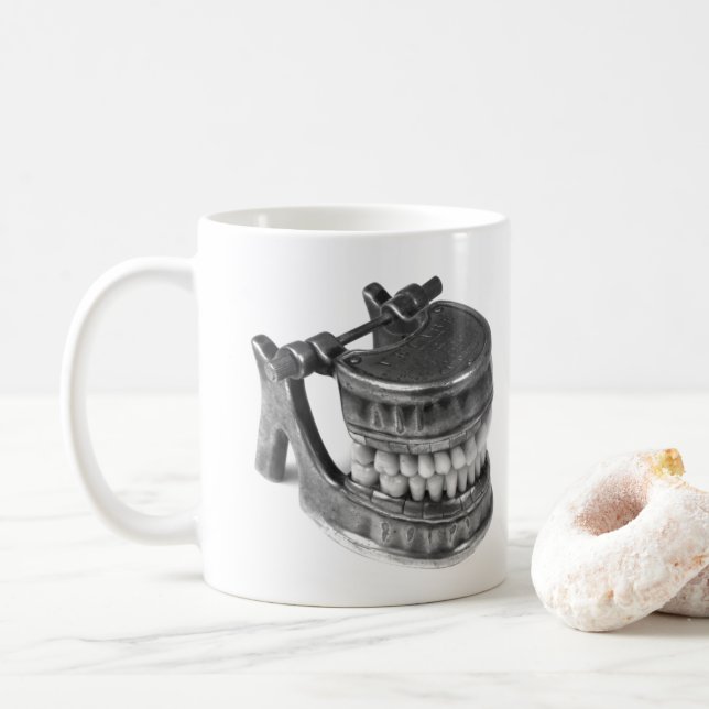Taza De Café Modelo dental antiguo Horror Oddity Coffee Mug (Con donut)
