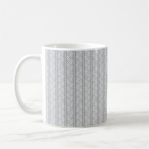 Taza De Café Modelo dibujado mano gris de Chevron